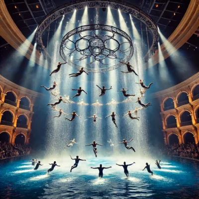 alt= "O show by Cirque du Soleil, Bellagio"