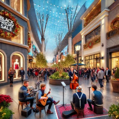 alt= "Festive scene for Black Friday in Las Vegas"