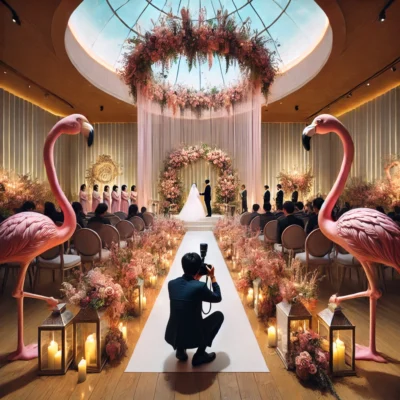 alt= "Wedding at The Flamingo Wedding Chapel"