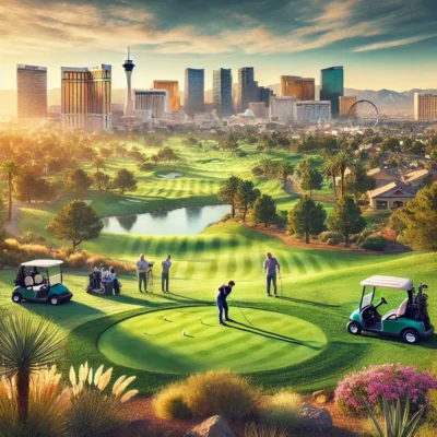 alt= "Golfers at Las Vegas Golf Club"