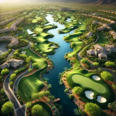 alt= "Signature hole at Siena Golf Club"