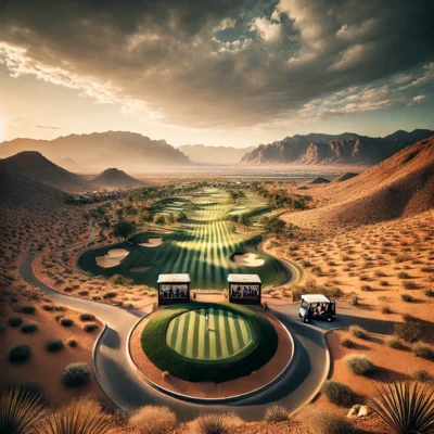 alt= "Signature hole at TPC Las Vegas'