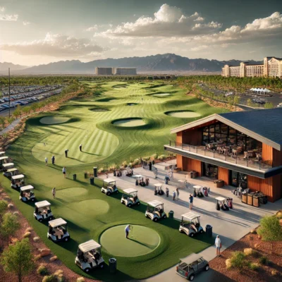 alt= "TPC Las Vegas practice facility"