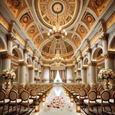 alt= "Decorated wedding chapel at The Venetian"