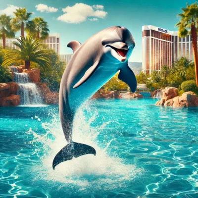 alt= "Dolphins at the Secret Garden and Dolphin Habitat"