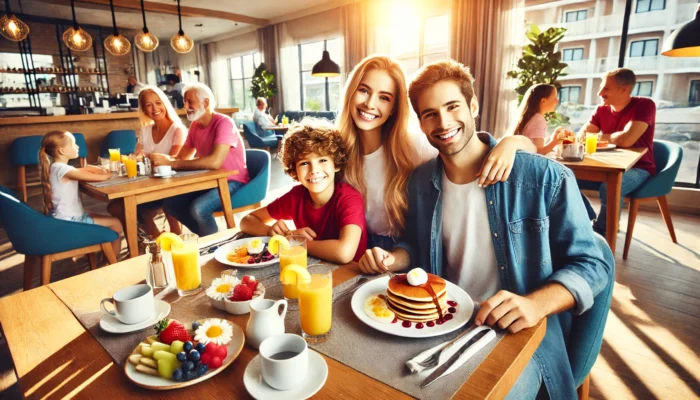 alt= "Family enjoying Las Vegas Hotels with free breakfast"
