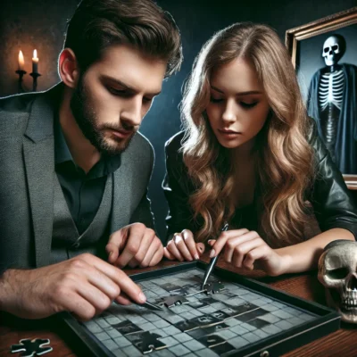 alt= "A couple solving problems in a Las Vegas Escape Room"