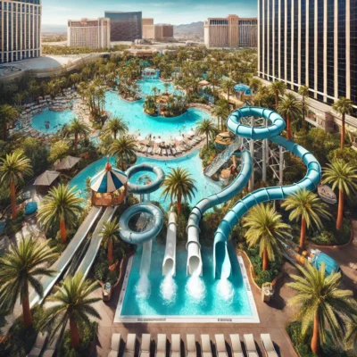 alt= "Luxurious Las Vegas hotels with water slide"