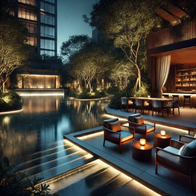 alt= "Late night rooftop lounge, Las Vegas"