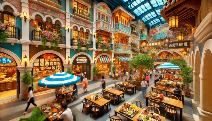 alt= "Dining and shopping at Las Vegas indoor theme parks"