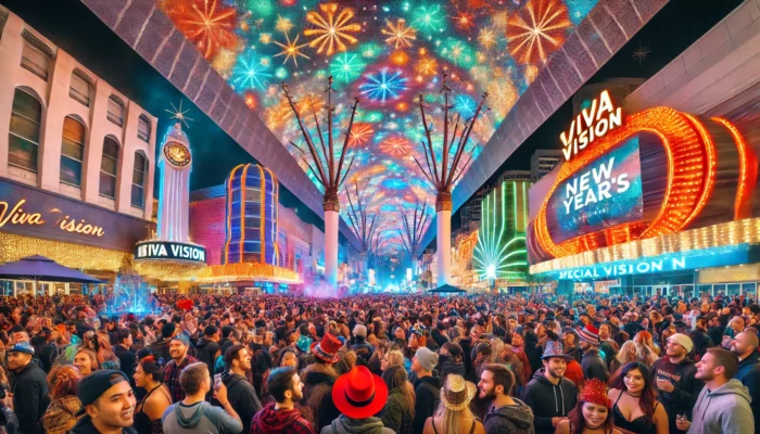 alt= "Fremont Street, New Year's Eve"