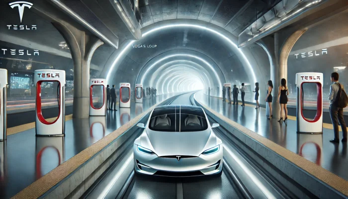alt= "Electric car for Las Vegas convention attendees"