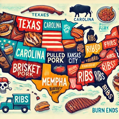alt= "Regional BBQ styles across America"