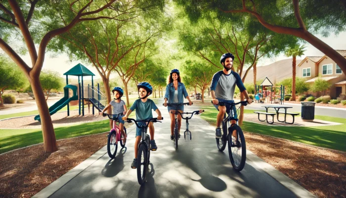 alt= "One of the best bike trails for tourists in las Vegas for families"