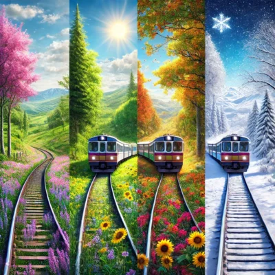 alt= "Las Vegas scenic train rides in any season"