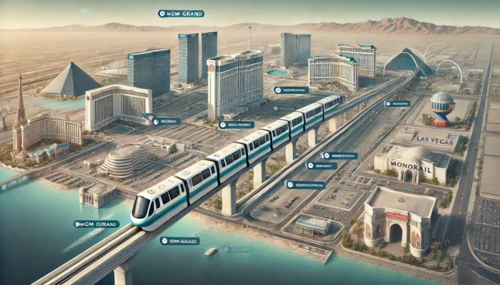 alt= "Las Vegas monorail route map"