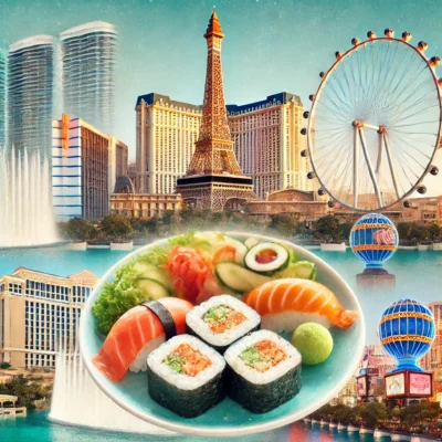 alt= "Sushi and Las Vegas Attractions"