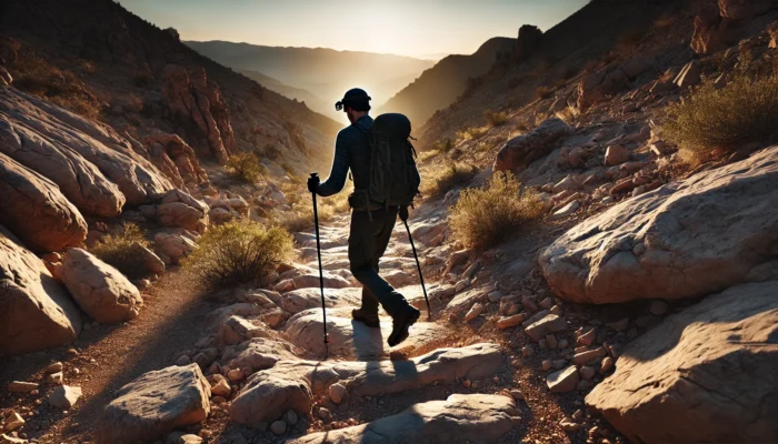 alt= "Staying safe on a sunrise hike in Las Vegas"