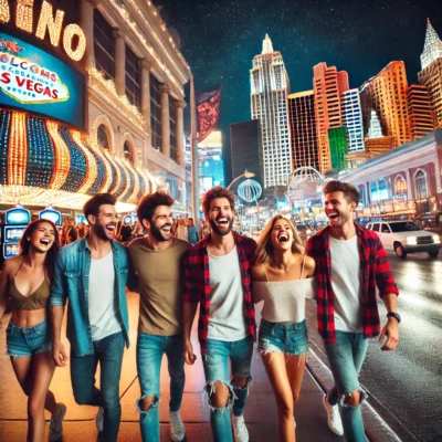alt= "Enjoying a night of fun in Las Vegas"