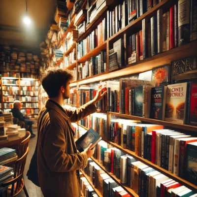 alt= "Shopping at secondhand book stores in Las Vegas"