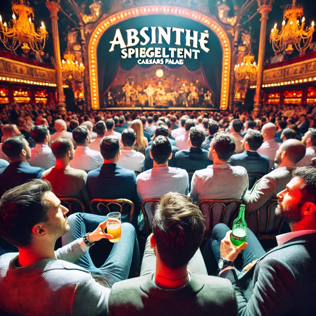 The audience in the Absinthe Spiegeltent at Caesars Palace