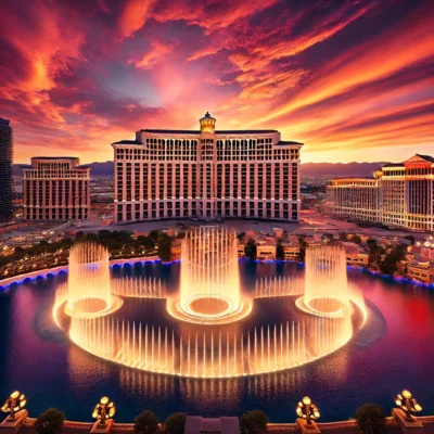 alt= "Bellagio Fountains show Las Vegas"