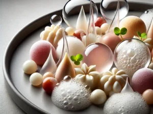 A dish featuring molecular gastronomy elements - Black Tap Craft Burgers & Beer