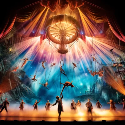 alt= "A scene from Mystere, Treasure Island Las Vegas"