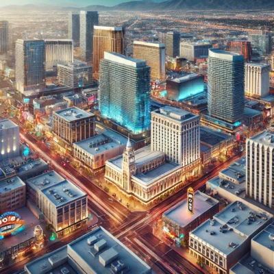 alt= "attractions and location of Downtown Grand Hotel"