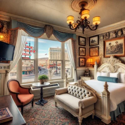 alt= "main street station hotel room"