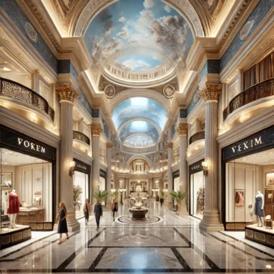 alt= Caesars Palace shopping center" 