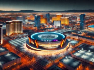 T Mobile Arena in Las Vegas at night - Boxing Matches