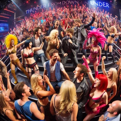 alt= "Audience at Thunder from Down Under Excalibur Hotel" 