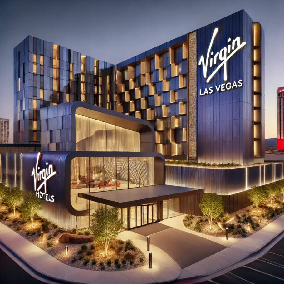 The Virgin Hotel Las Vegas at dusk - Virgin Hotel