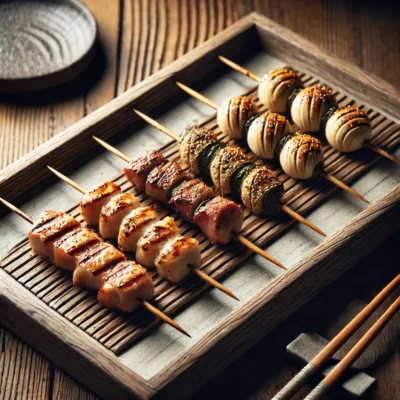 alt= "Robata skewers at Raku, Chinatown Las Vegas"
