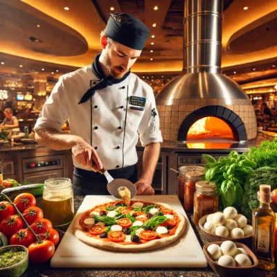 alt= "Live Italian Cooking Station at The Buffet"