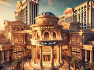 Caesars Palace with The Forum Shops entrance prominently displayed - Joe's Seafood