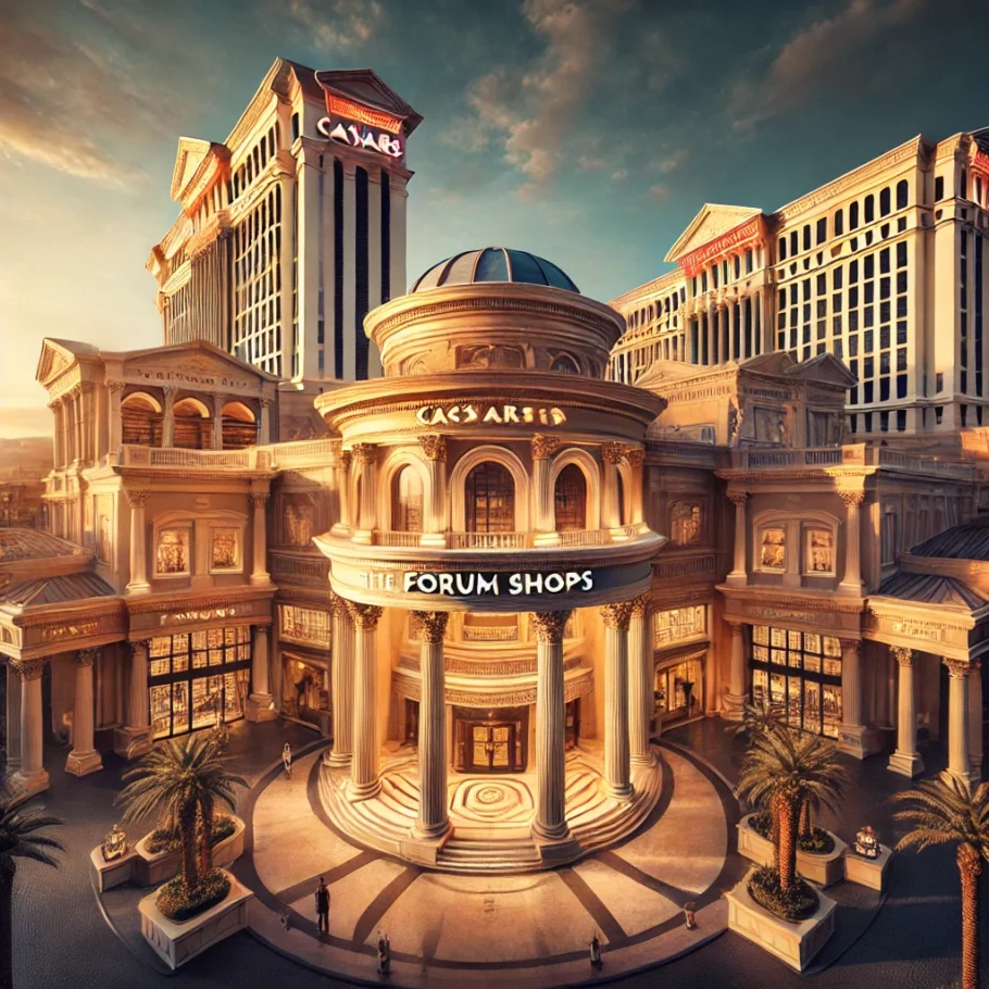 Caesars Palace with The Forum Shops entrance prominently displayed - Joe's Seafood