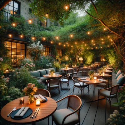 alt= "outdoor dining at Rao's, Caesars Palace"