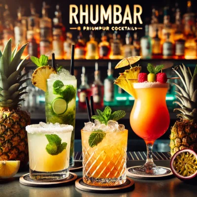 alt= "Signature cocktails at Rhumbar, Mirage Hotel"