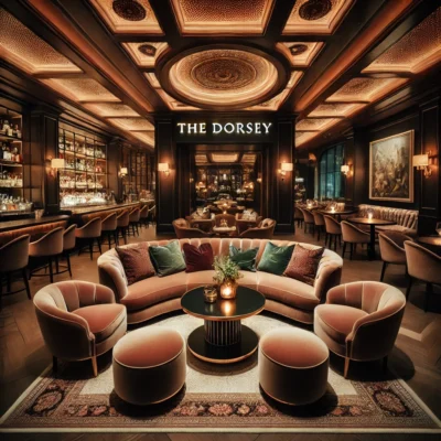 alt= "Dining room at The Dorsey"