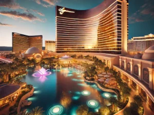 Wynn Las Vegas hotel at night - Beauty & Essex