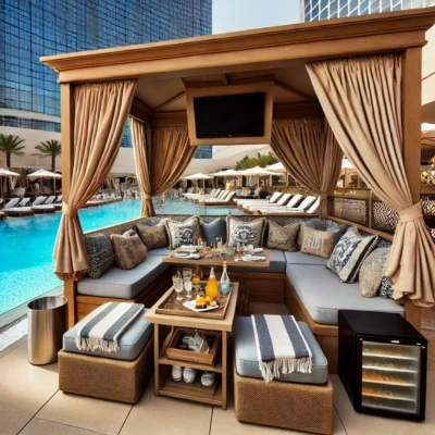 alt= "Cabana at Paris Las Vegas pool"
