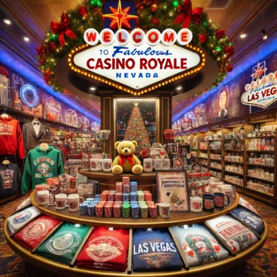 alt= "Festive display at Casino Royale Souvenir Shop"