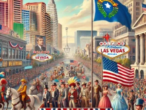 alt= "Parade for Nevada Day in Las Vegas"