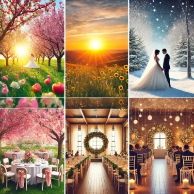 alt= "Seasonal weddings at Mon Bel Ami"