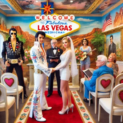alt= "Elvis-themed wedding at Viva las Vegas"