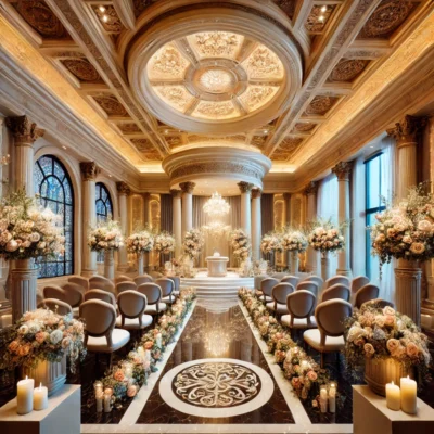 alt= "Inside the Bellagio Wedding Chapel"