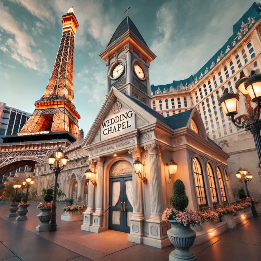 alt= "Paris las Vegas and the Wedding Chapel"