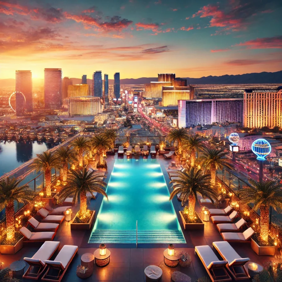 alt= "One of the best rooftop pools in las Vegas"
